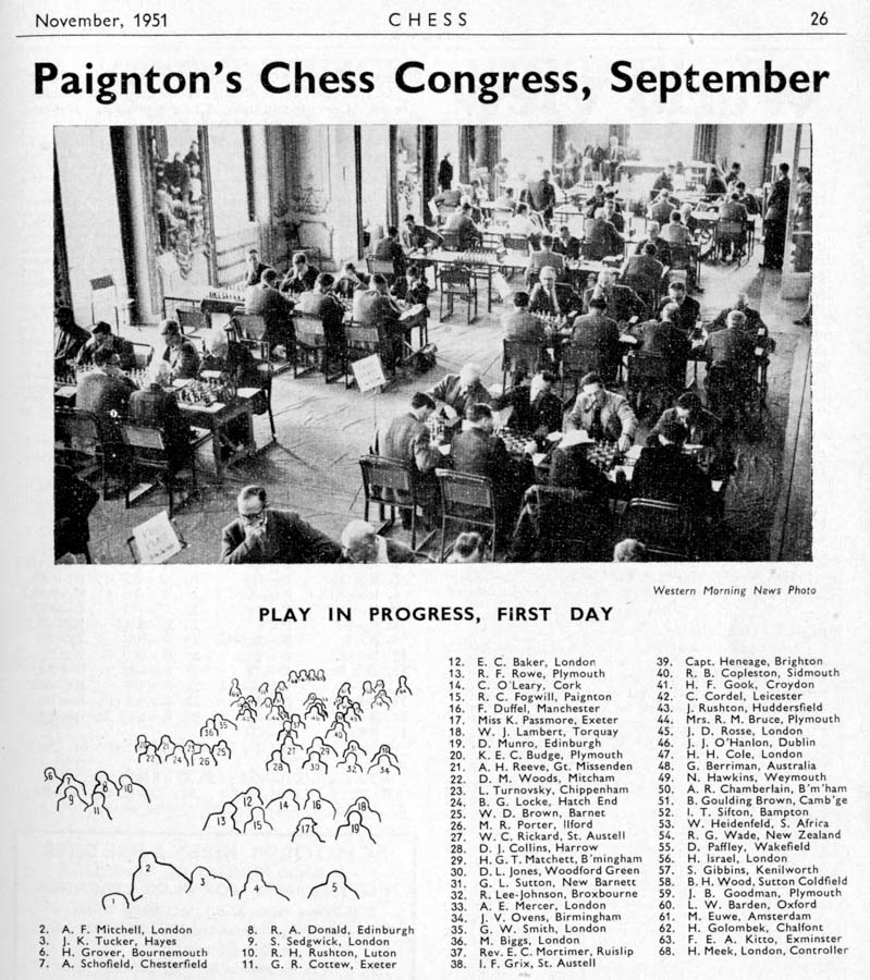 1951 Paignton Congress, Round 1, 17 September