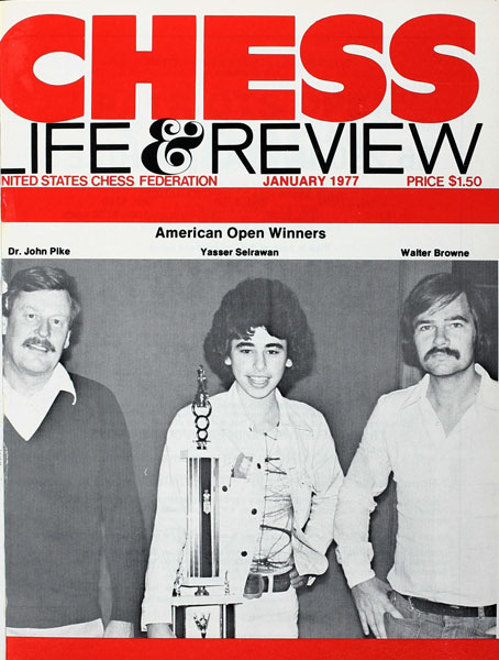 1976 cover of Chess Life and Review with John Pike, Yasser Seirawan and Walter Browne