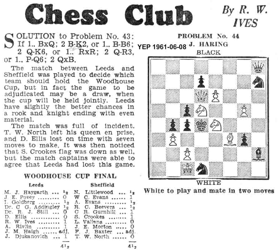 8 June 1961, Yorkshire Evening Post, chess column