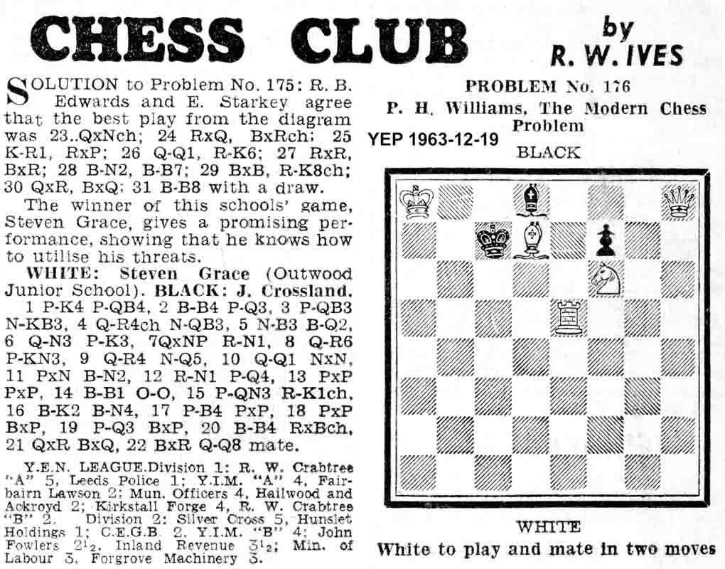 5 December 1963, Yorkshire Evening Post, chess column